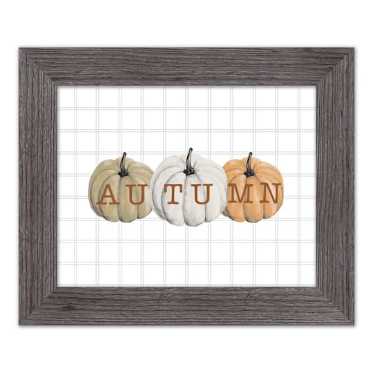 Autumn Pumpkins Western Gray Framed Print